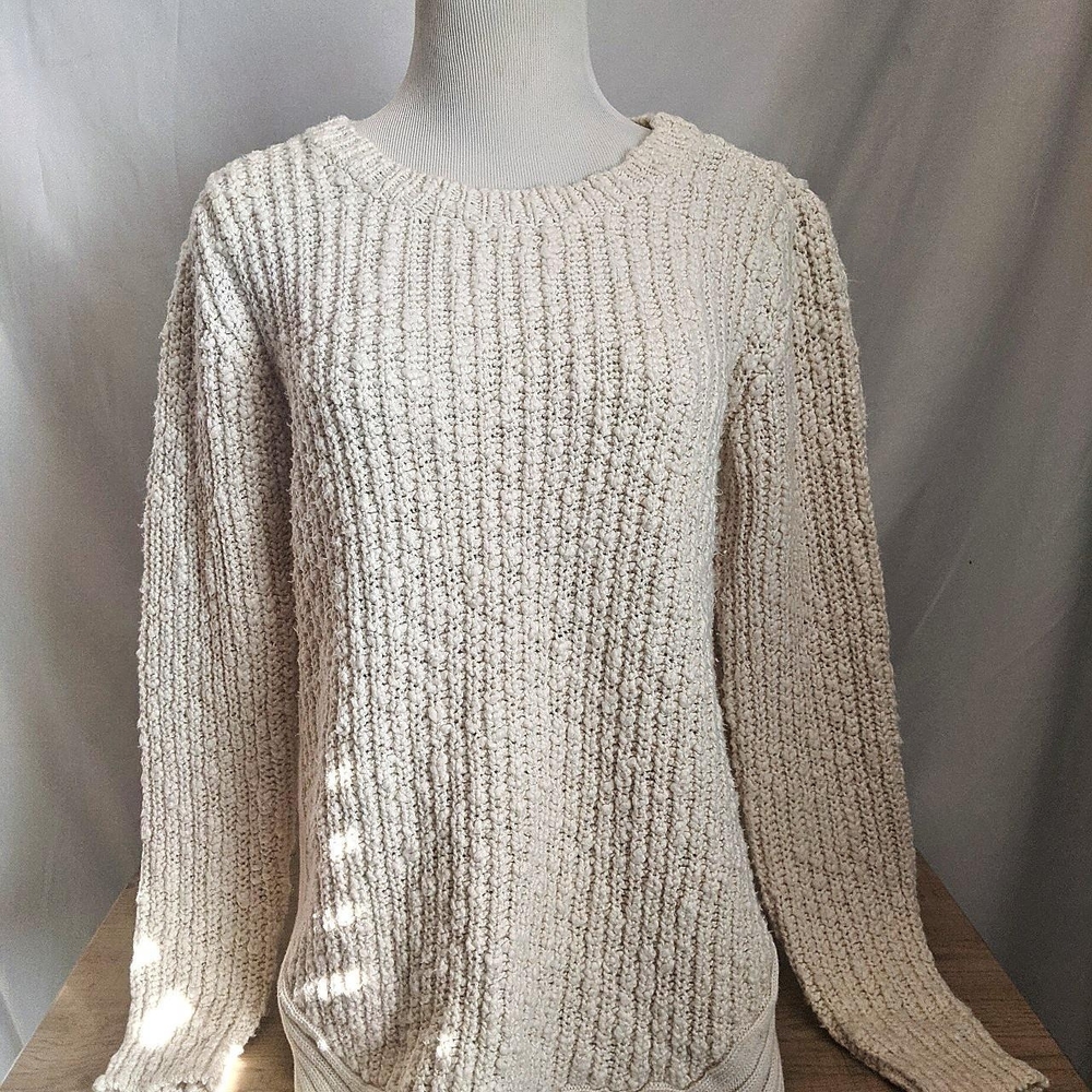 WD.NY Cream Textured Knit Sweater